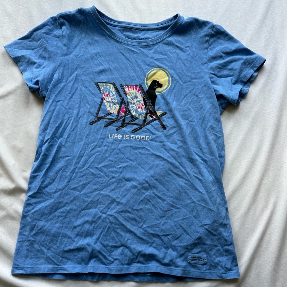 Life is good blue tee